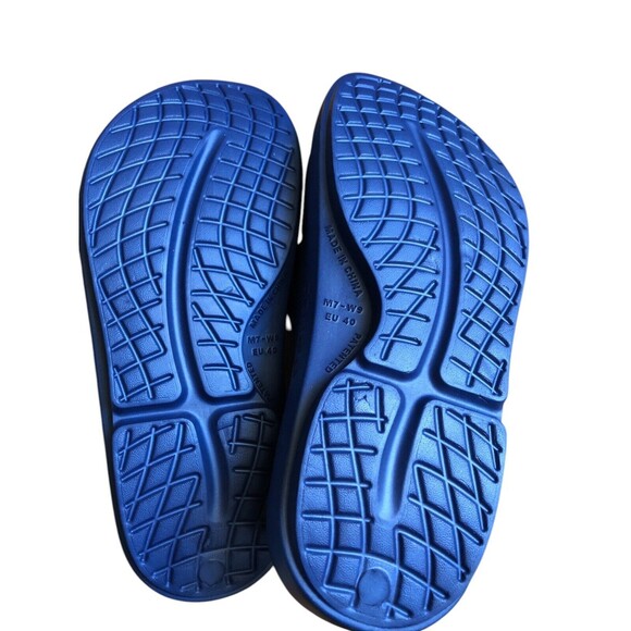 Oofos Ooahh Recovery Sandal Size M7 W9 Unisex Slide Navy Blue Light Comfy Shoe - Picture 5 of 12